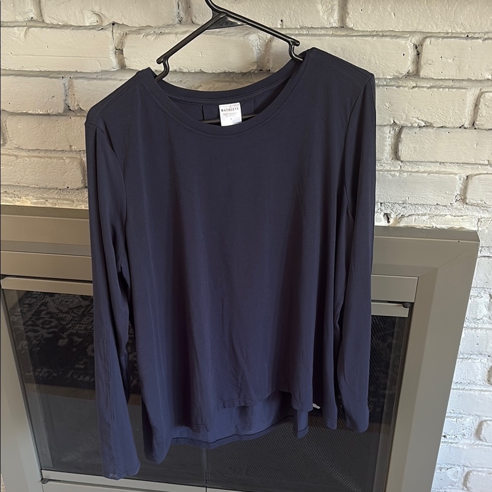 Athleta Blue Long Sleeve Relaxed Blouse